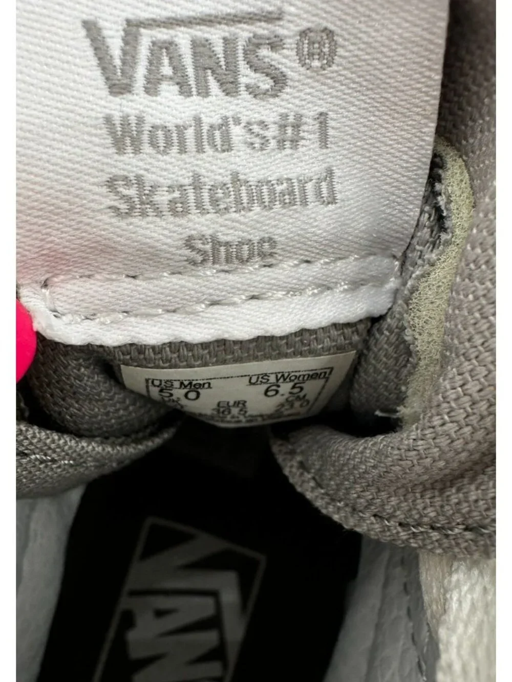 Vans SK8-Hi Gray White Canvas High Top Sneakers Womens 6.5 Mens 5 NWT